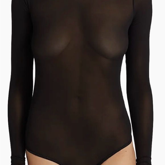 Saks Fifth Avenue WARDROBE.NYC Elegant Black Long Sleeve Bodysuit - Picture 2 of 8